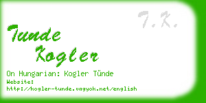 tunde kogler business card